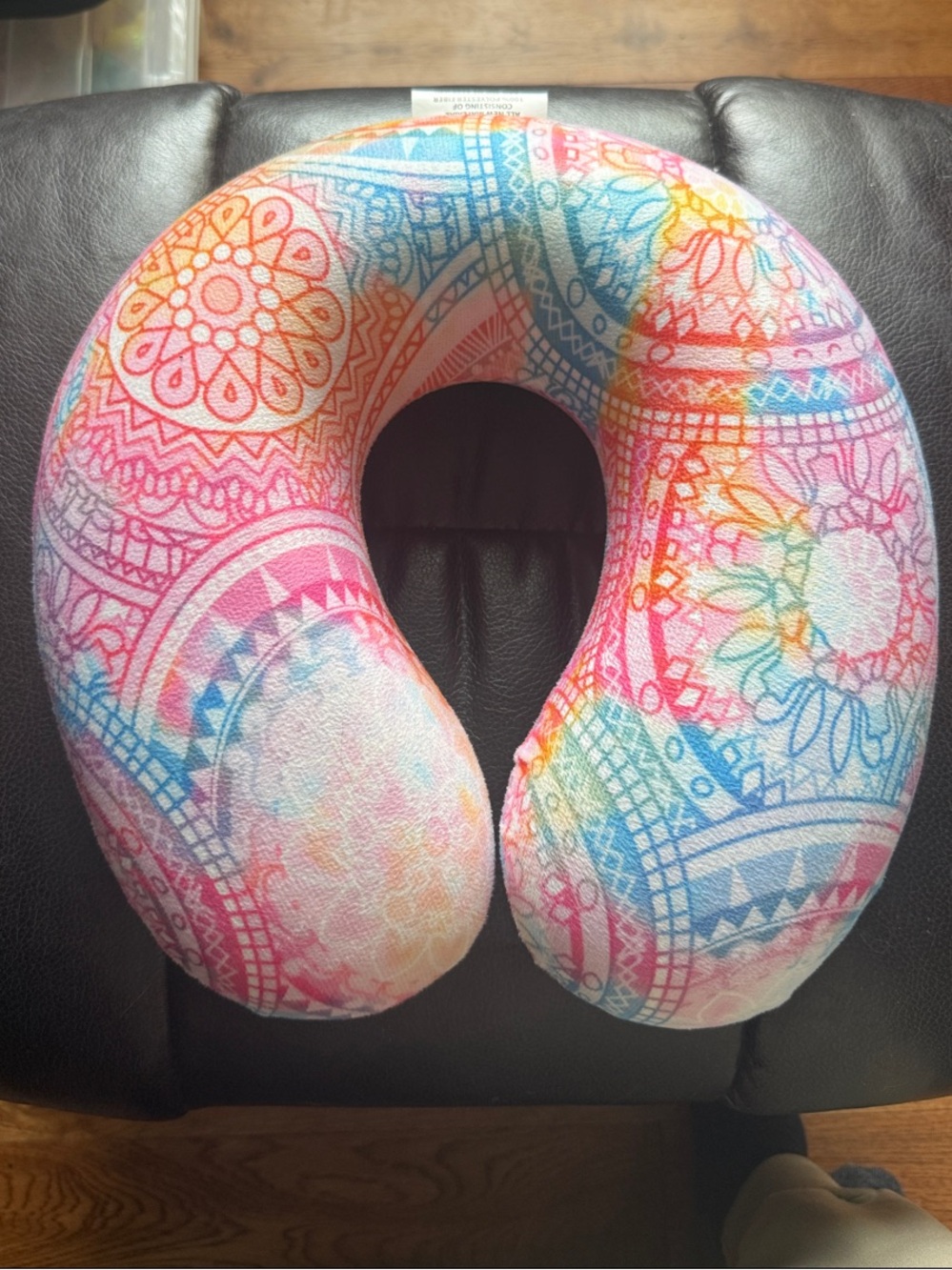 Travel Neck Pillow - Multicolor Mandala Design - Unbranded